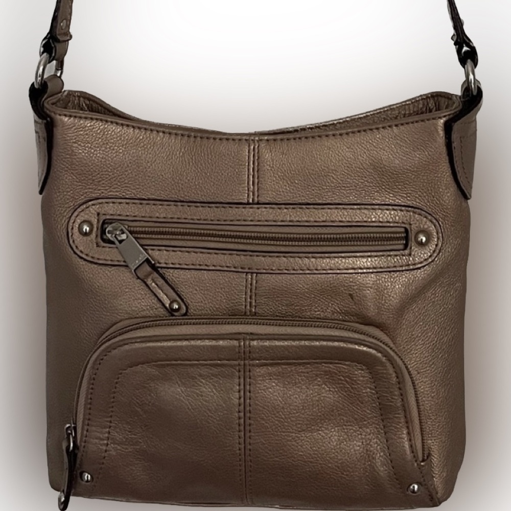 TIGNANELLO Soft Metallic Gold Crossbody Bag